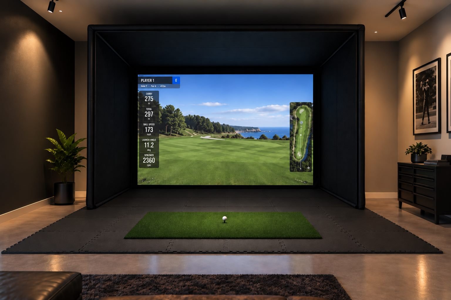 Essentials Series indoor golf simulator enclosure
