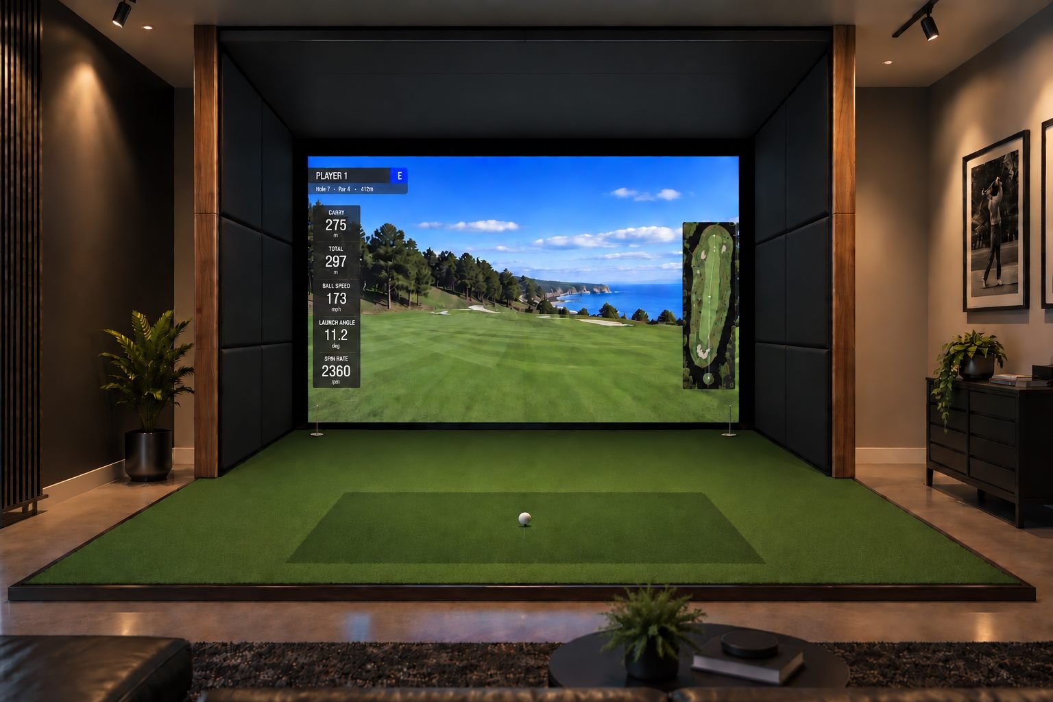 Premier Series indoor golf simulator enclosure
